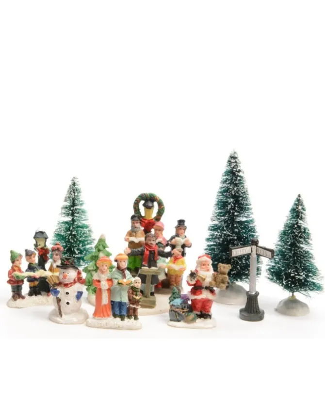 9 Figurine Accessori Da Strada In Poliresina Con Coro