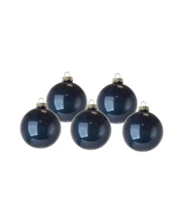 1 Pz Sfera Di Vetro 60Mm Blu Per Albero Di Natale