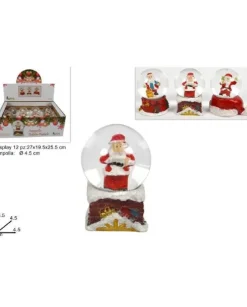 Addobbo Ampolla Con Babbo Natale 4,5Cm 3 Varianti