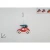 Addobbo Appendino Auto Di Vetro Rossa Con Alberello Per Albero Di Natale 7X6X11