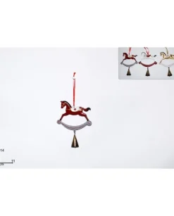 Addobbo Appendino Cavalluccio A Dondolo Di Metallo Per Albero Di Natale