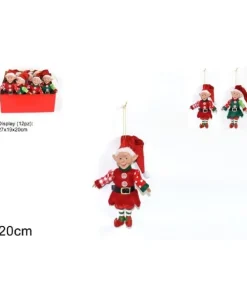 Addobbo Appendino Elfo Folletto 20 Cm Per Albero Di Natale