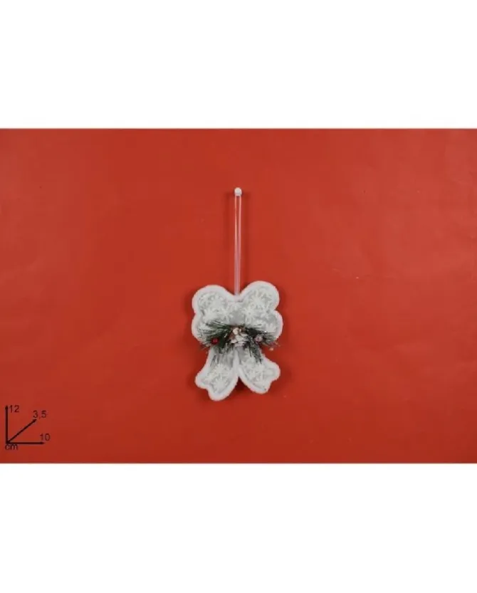 Addobbo Appendino Fiocco Con Pigna 12X3,5X10 Cm Per Albero Di Natale