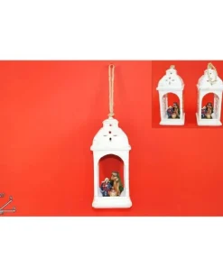 Addobbo Appendino Lanterna Con Nativita 20 Cm Per Albero Di Natale