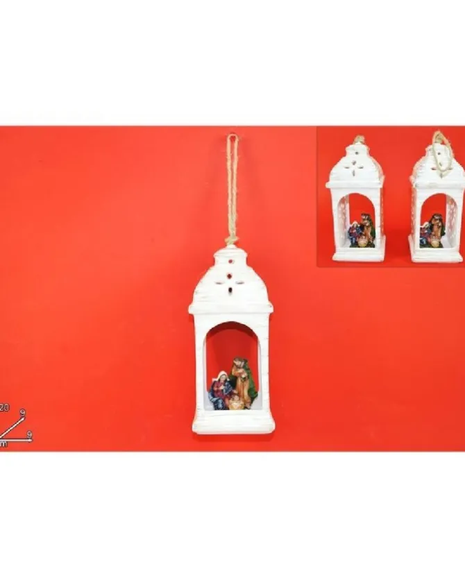 Addobbo Appendino Lanterna Con Nativita 20 Cm Per Albero Di Natale