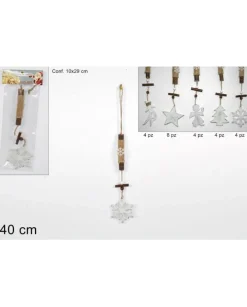 Addobbo Appendino Natalizio Di Legno 40 Cm