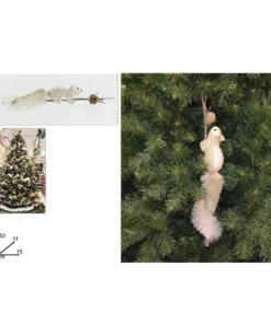 Addobbo Appendino Ramo Con Scoiattolo Per 52X11X15 Cm Albero Di Natale