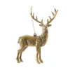 Addobbo Appendino Renna Color Oro 14Cm Per Albero Di Natale