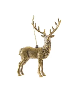 Addobbo Appendino Renna Color Oro 14Cm Per Albero Di Natale
