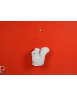 Addobbo Appendino Scoiattolo Bianco 10,5X5,5X11 Cm