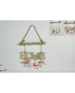 Addobbo Appendino Scritta Home In Legno 30X30 Cm