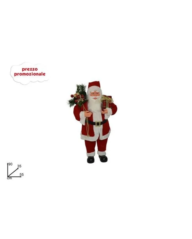 Addobbo Babbo Natale Con Sacco 90Cm