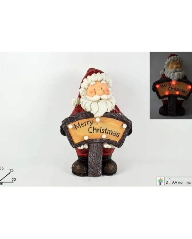 Addobbo Babbo Natale Con Scritta Luminosa Merry Christmas