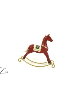 Addobbo Cavallo A Dondolo Rosso 25X6,5X28,5 Cm