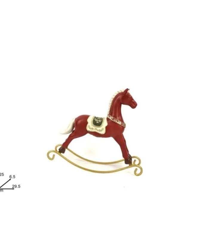 Addobbo Cavallo A Dondolo Rosso 25X6,5X28,5 Cm
