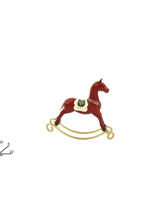 Addobbo Cavallo A Dondolo 20Cm Rosso