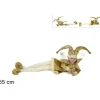 Addobbo Di Natale Giullare Con Abito In Velluto Oro 55 Cm