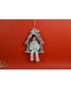 Addobbo Dietroporta Fuoriporta Babbo Natale Rosso 32X6X19,5 Cm Per Natale