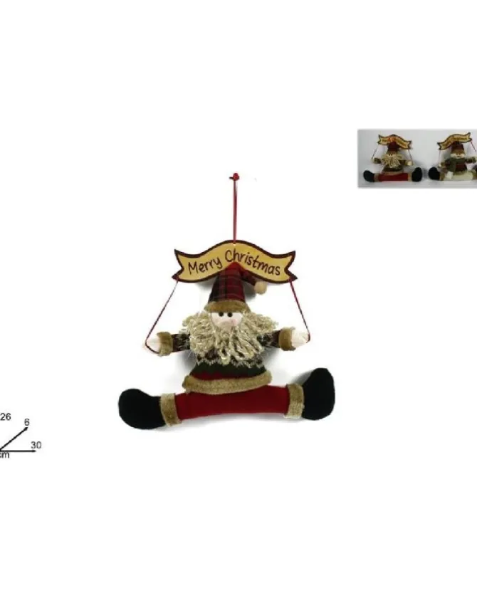 Addobbo Dietroporta Fuoriporta Country Babbo Natale 28X6X30 Cm