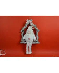 Addobbo Dietroporta Fuoriporta Babbo Natale Bianco 50X9X29 Cm Per Natale