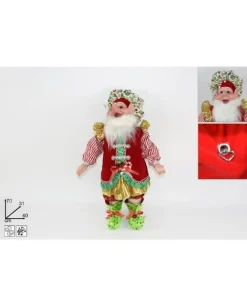 Addobbo Elfo Con Carillion E Movimento 70Cm