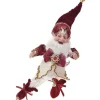 Addobbo Elfo Grasso Bordeaux Di Natale 40Cm