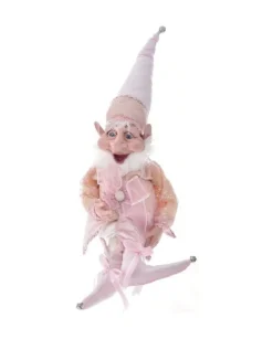 Addobbo Elfo Grasso Rosa 40Cm