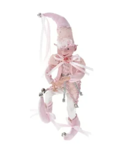 Addobbo Elfo Rosa 40Cm Per Natale