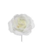Addobbo Fiori Pick Rosa Innevata Bianco 17Cm