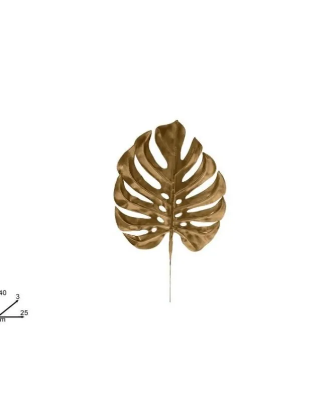 Addobbo Foglia Decorativa Laminata Oro 40 Cm
