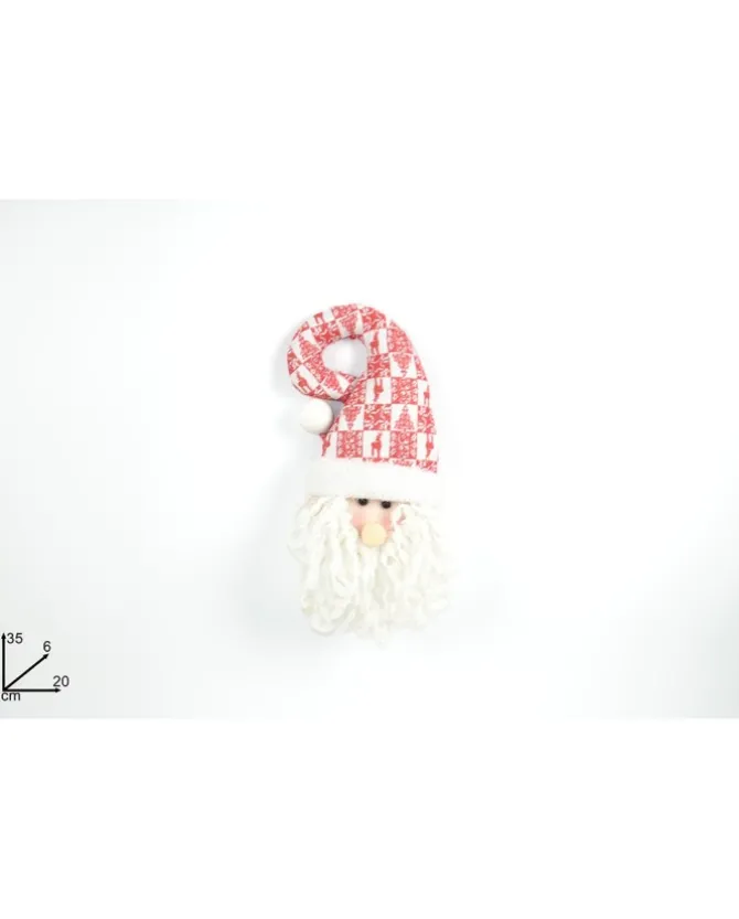 Addobbo Fuoriporta Dietroporta Babbo Natale In Tessuto 35X8X20 Cm