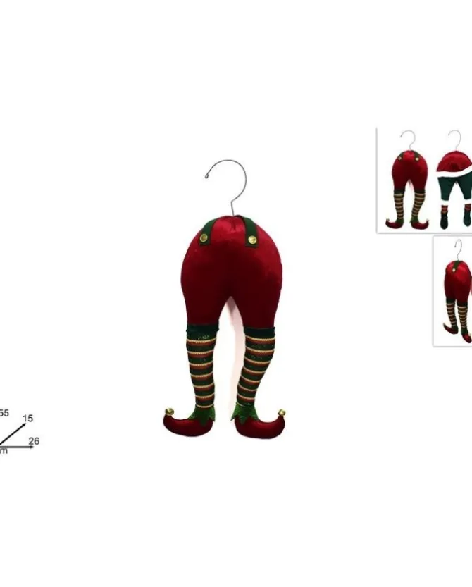 Addobbo Gambe Elfo 55Cm Per Albero Di Natale