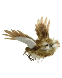 Addobbo Gufo In Poliestere Ali Aperte 27X17Cm