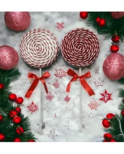 Addobbo Lecca Lecca Con Nastro Raso 2 Modelli 1Pz