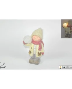 Addobbo Natalizio Bimbo Con Cappello E Sfera Luminosa