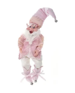 Addobbo Natalizio Elfo Grasso Rosa 65Cm