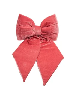 Addobbo Natalizio Fiocco Di Velluto Rosa 30X30 Cm