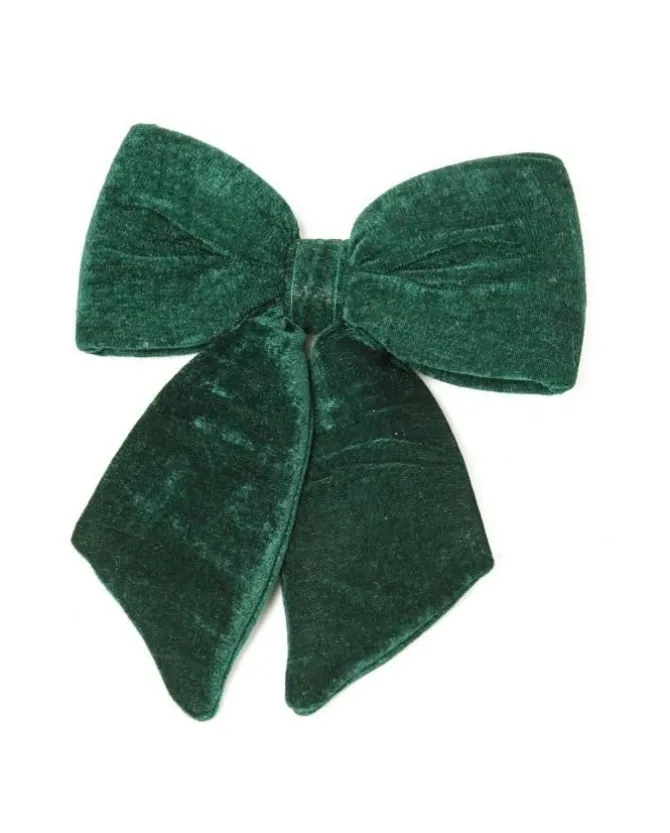 Addobbo Natalizio Fiocco Di Velluto Verde 30X30Cm