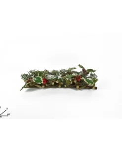 Addobbo Natalizio Portacandela Con Tronchetti 9X11X45Cm