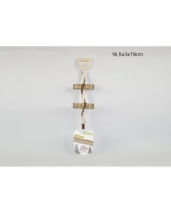 Addobbo Pala Di Metallo E Juta Con Scritta Buone Feste Per Natale 16,5X3X78 Cm