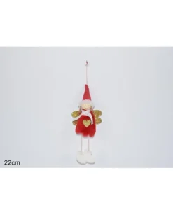 Addobbo Per Albero Di Natale Angelo Con Pelliccia E Sciarpa Cuore Oro