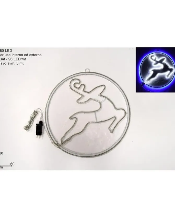 Addobbo Renna Luminosa 489Led Luce Blu E Bianco Freddo