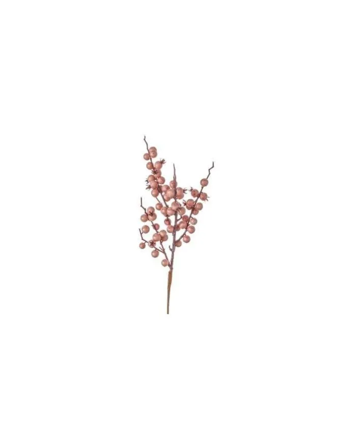 Addobbo Tralcio Bacche Cipria 38Cm Per Decorazioni Natalizie