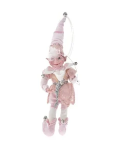 Adobbo Natalizio Elfo Rosa Natale 30Cm