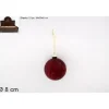 Adobbo Palla Di Vetro 8 Cm Marmorizzata Rossa Per Albero Di Natale