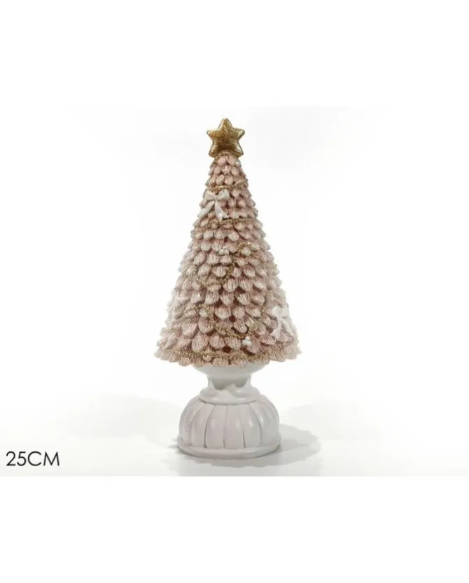 Alberello Di Natale Da Appoggio 25 Cm Rosa