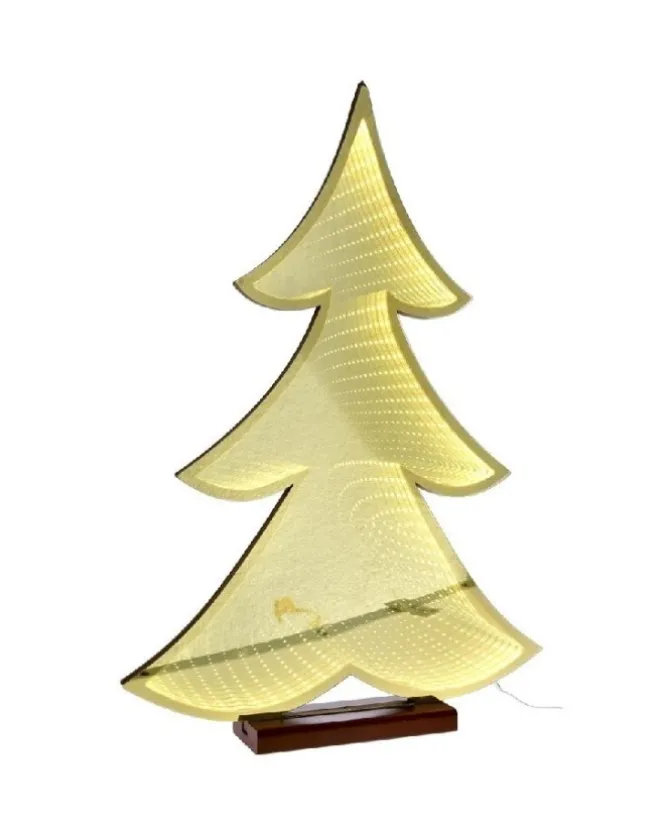 Albero 3D Di Natale Con Luce Bianca Caldo 60 Cm