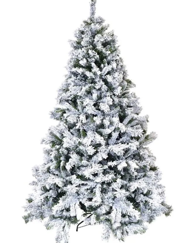 Albero Di Natale Alaska Bianco Innevato H240 Cm Montaggio A Gancio