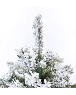 Albero Di Natale Alaska Bianco Innevato H240 Cm Montaggio A Gancio
