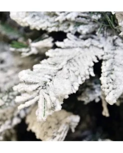 Albero Di Natale Alaska Bianco Innevato H240 Cm Montaggio A Gancio